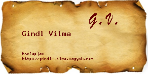Gindl Vilma névjegykártya